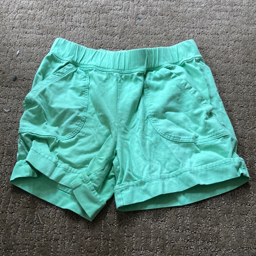 Green Kids Shorts with Front Pockets Bright Green